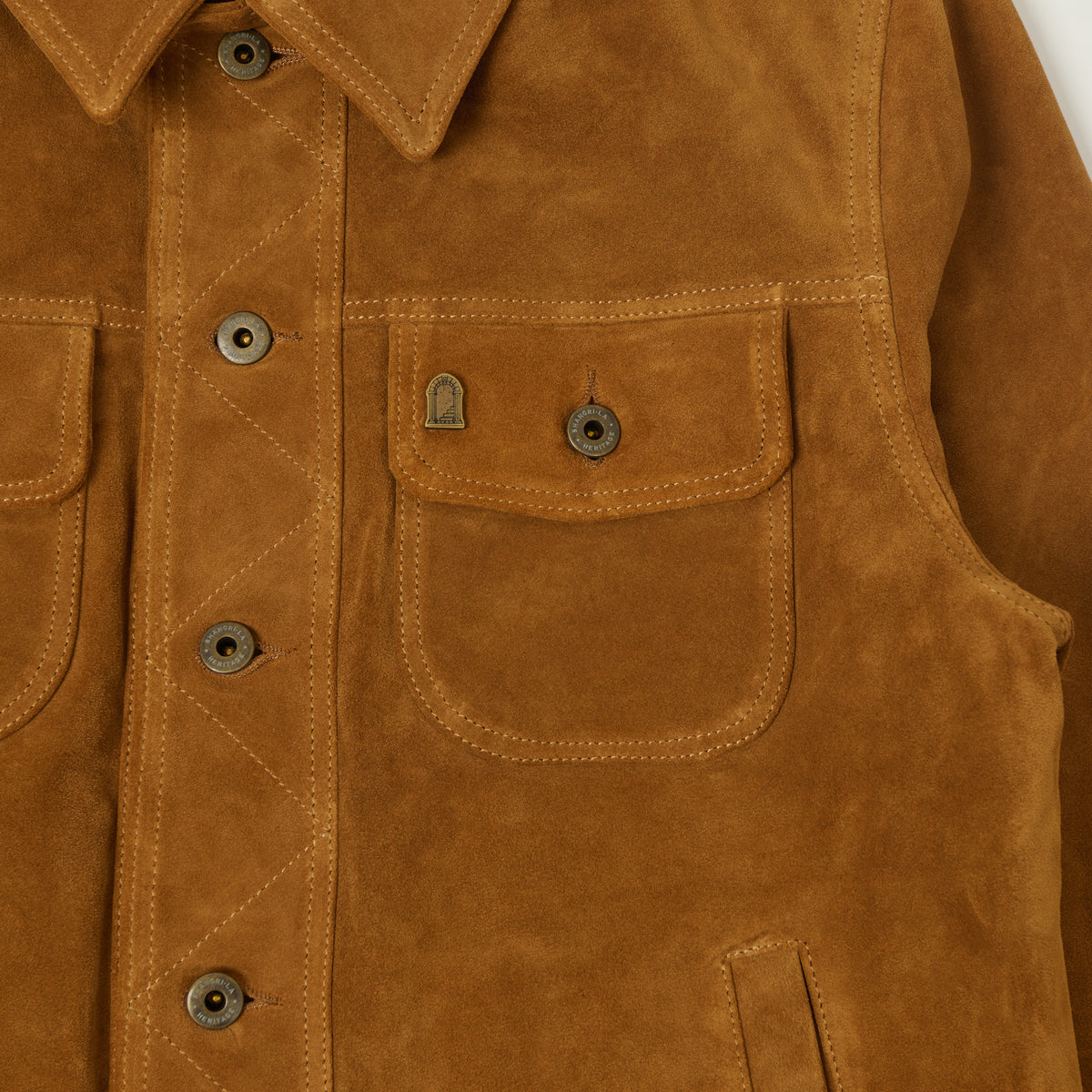 Shangri-La Heritage 'Terracotta' Suede Jacket - Cognac