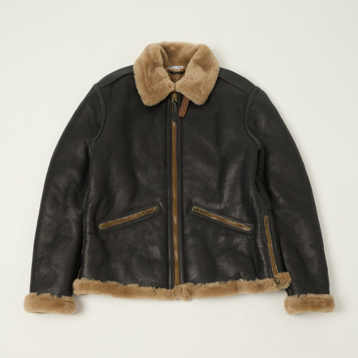 Shangri-La Heritage 'Tornado' B-6 Vintage Shearling Jacket - Black
