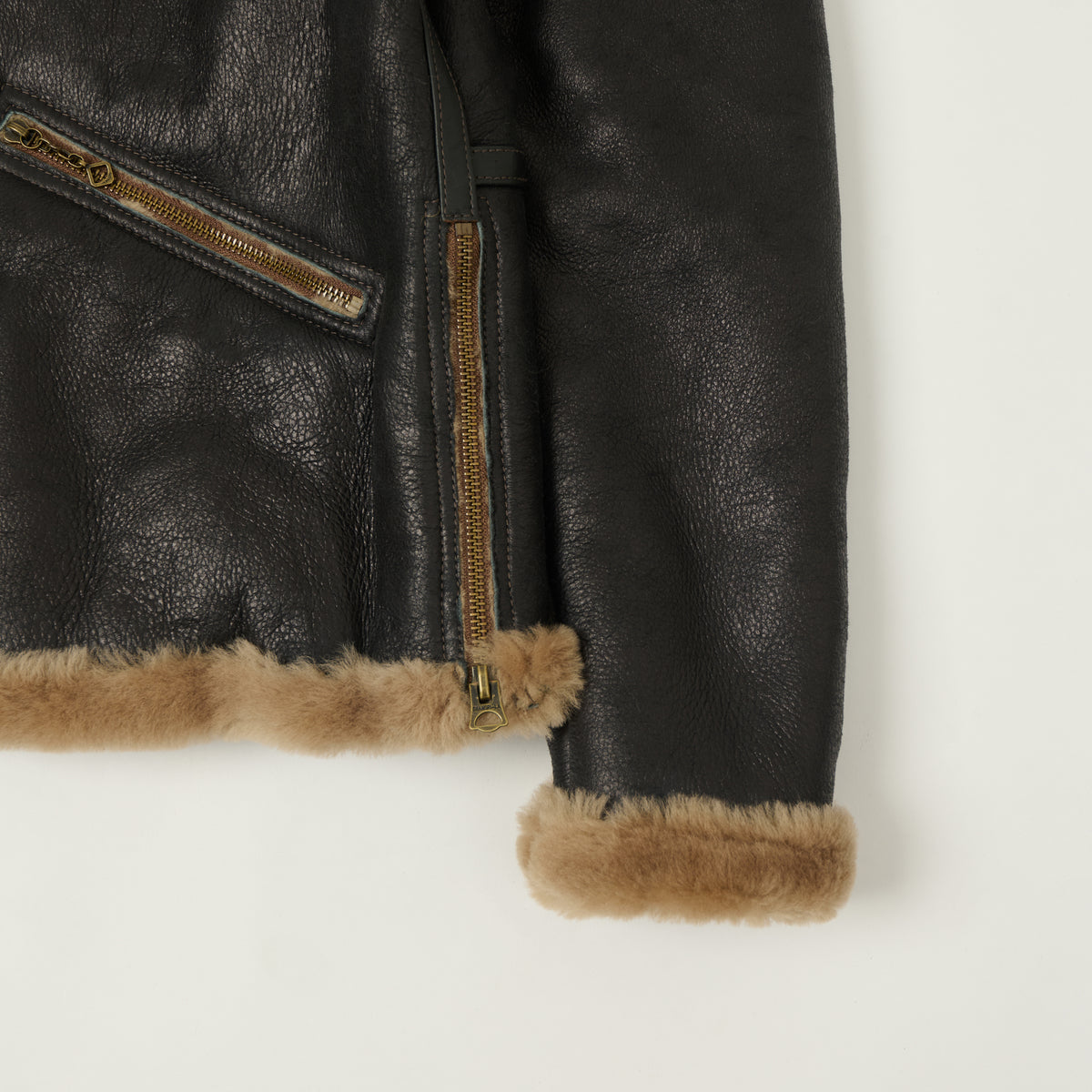 Shangri-La Heritage 'Tornado' B-6 Vintage Shearling Jacket - Black