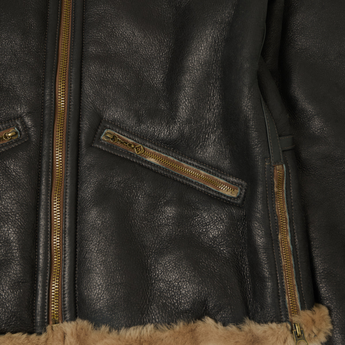 Shangri-La Heritage 'Tornado' B-6 Vintage Shearling Jacket - Black