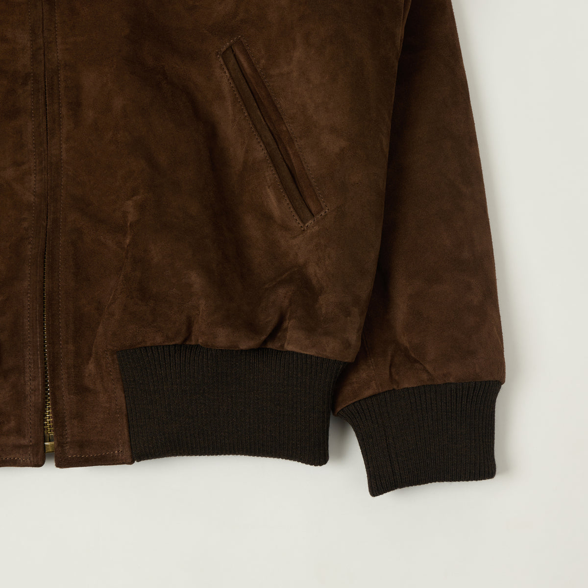 Shangri-La Heritage 'Varsity' Suede Jacket - Testa di Moro