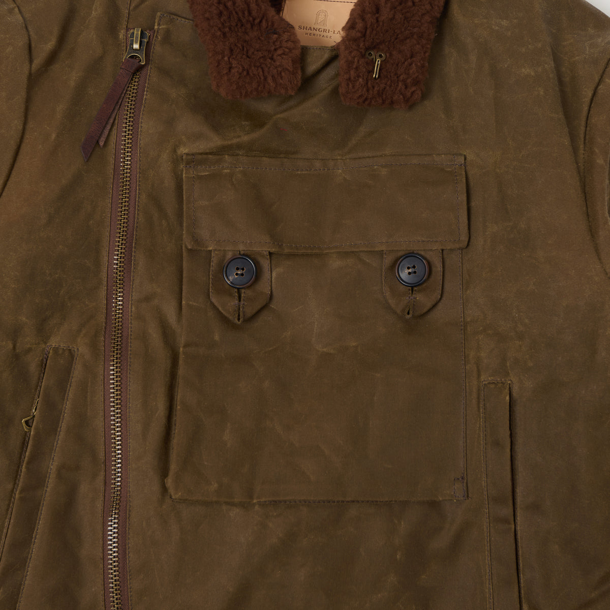 Shangri-La Heritage Waxed Canvas Swedish Motorcycle Jacket - Tan