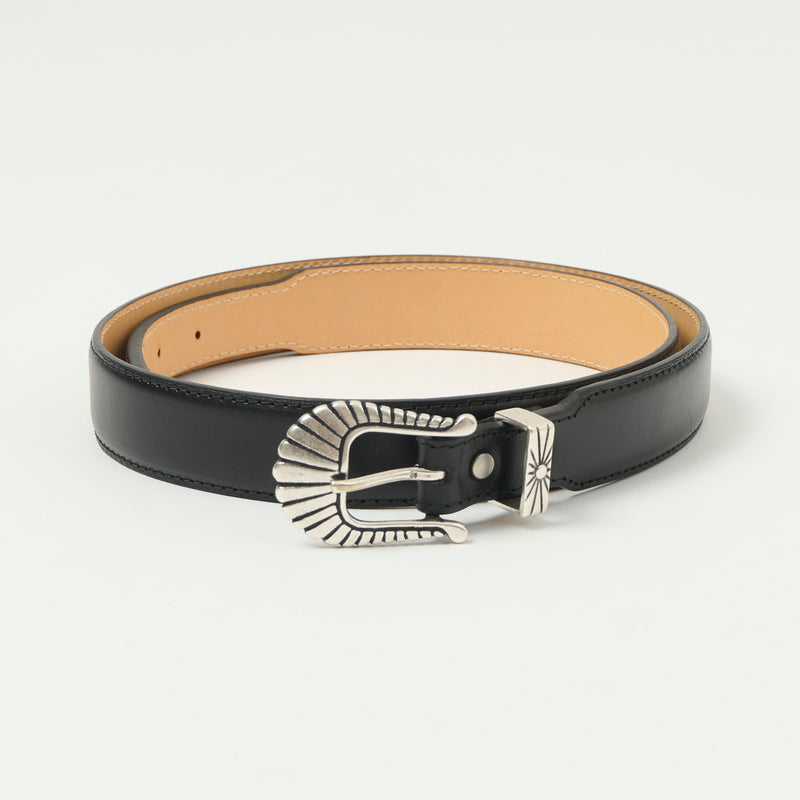 Shangri-La Heritage 'Wild Star' Leather Slim Belt - Black