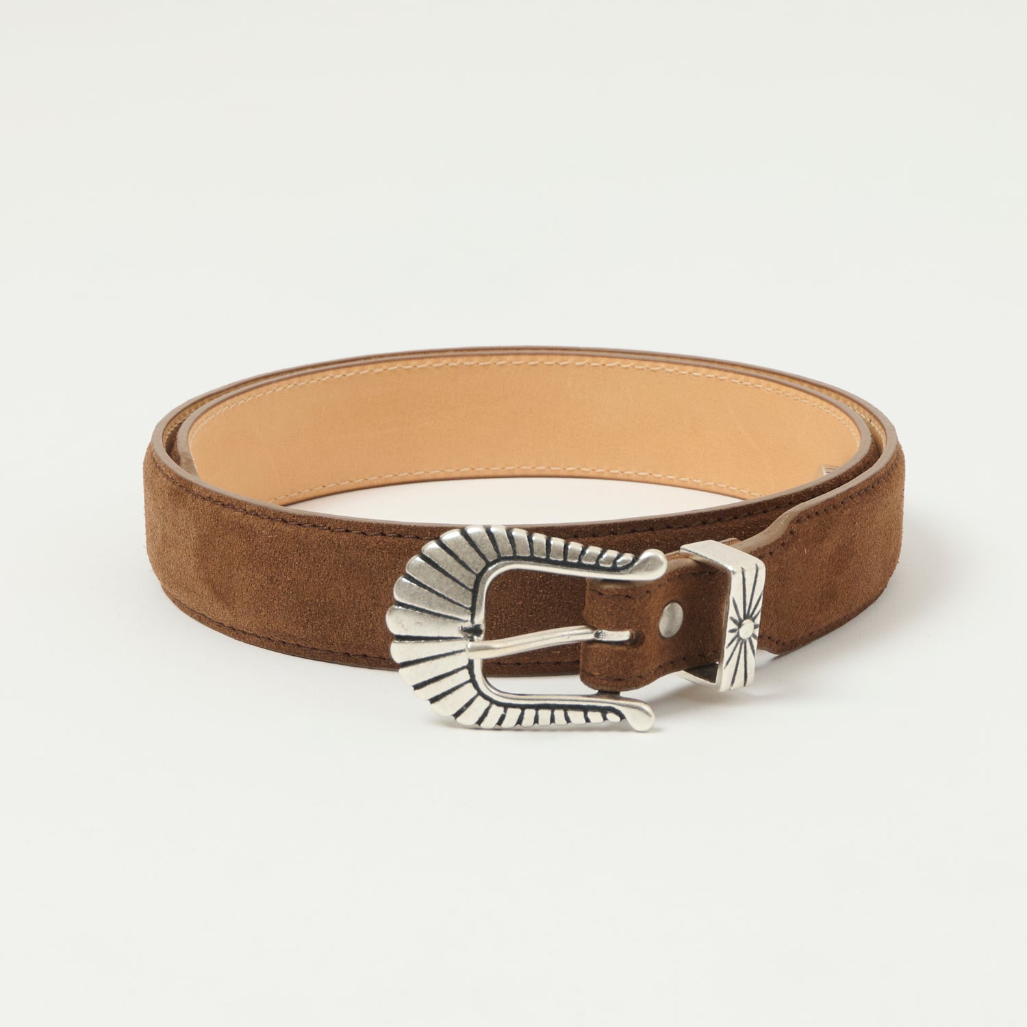 Shangri-La Heritage 'Wild Star' Slim Leather Belt - Brown Suede