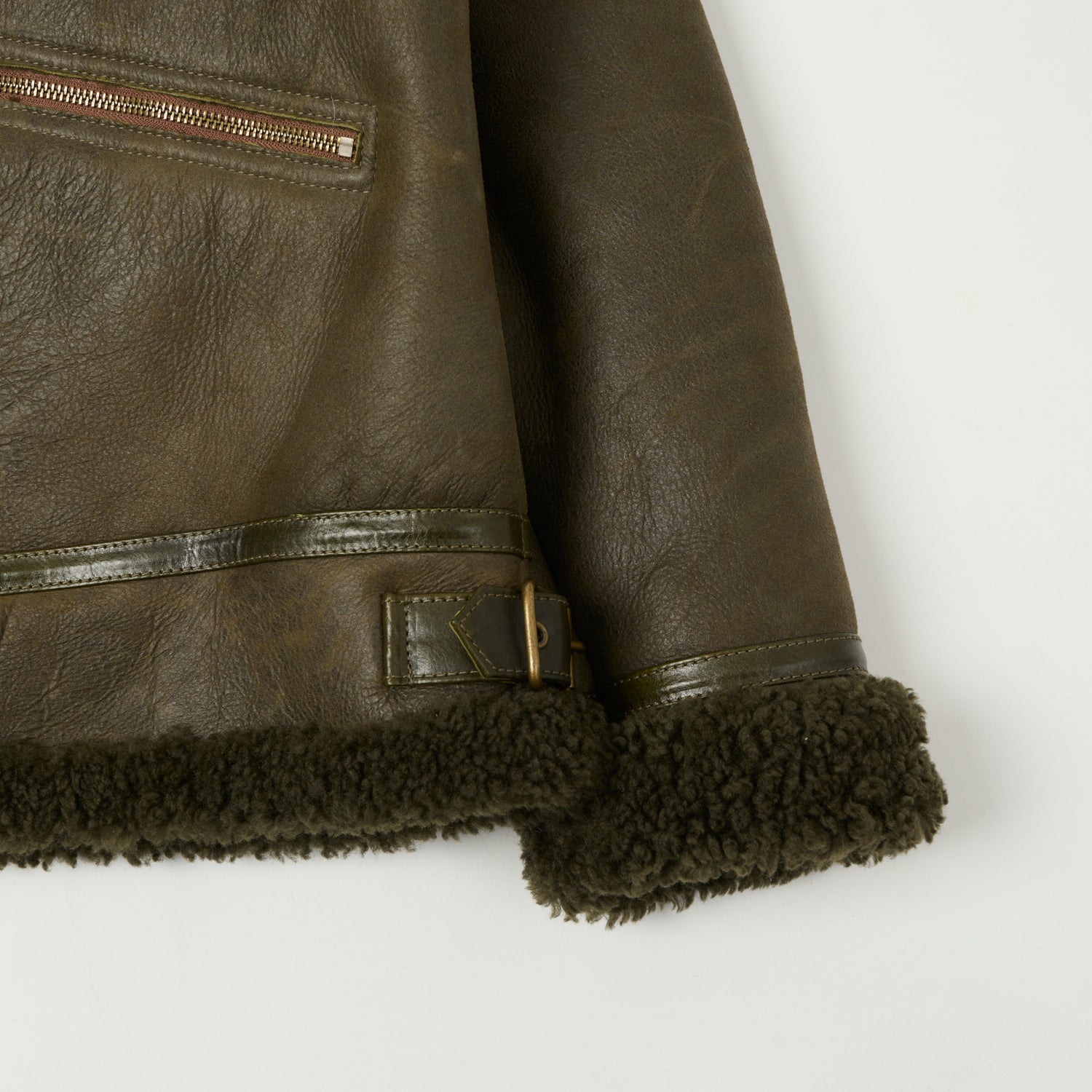 Shangri-La Heritage 'Aviatore' B-3 Shearling Flight Jacket - Green