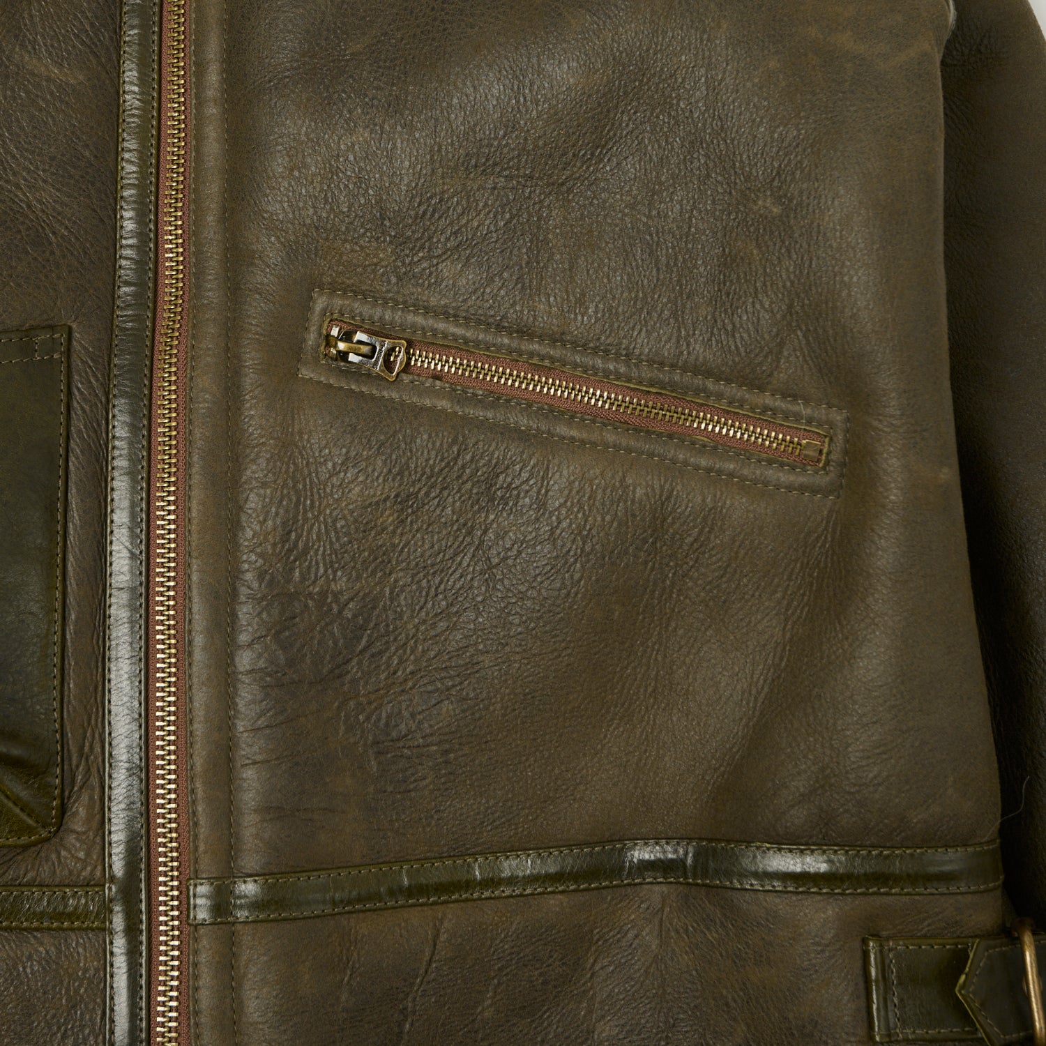 Shangri-La Heritage 'Aviatore' B-3 Shearling Flight Jacket - Green