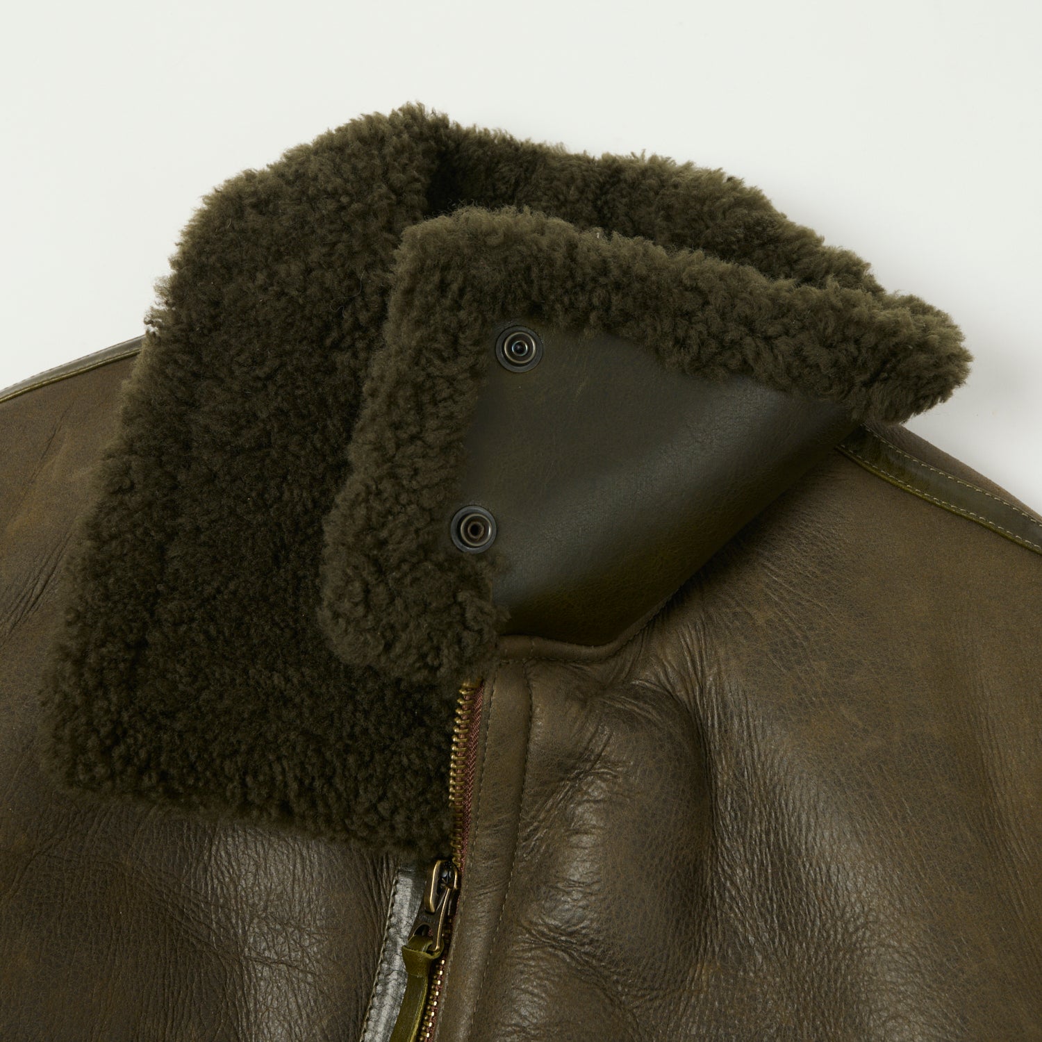 Shangri-La Heritage 'Aviatore' B-3 Shearling Flight Jacket - Green