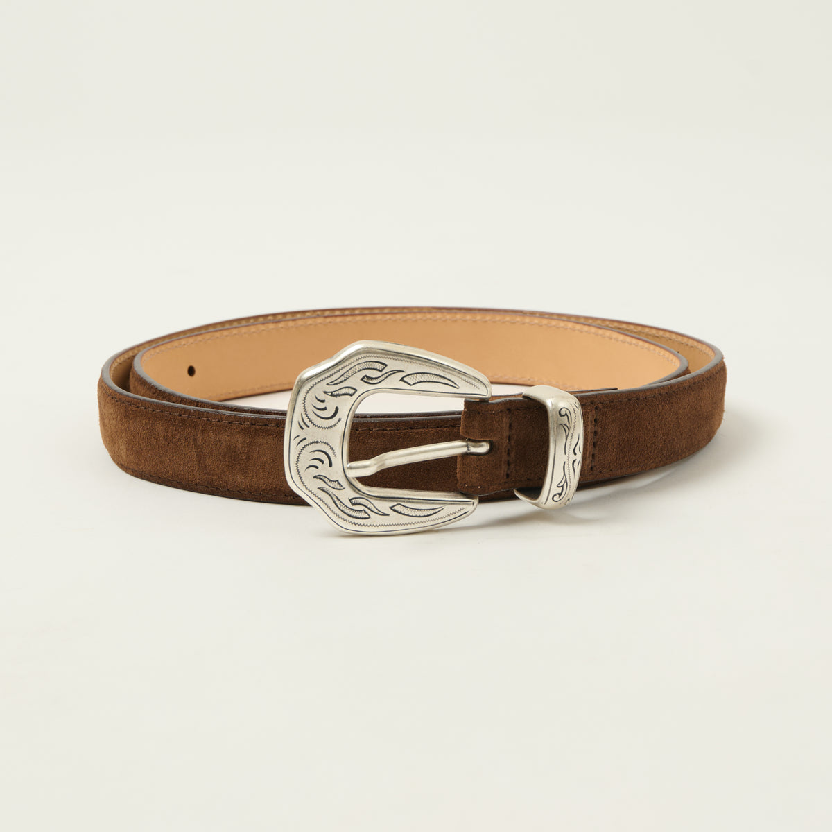 Shangri-La Heritage 'Crazy Horse' Suede Belt - Cognac