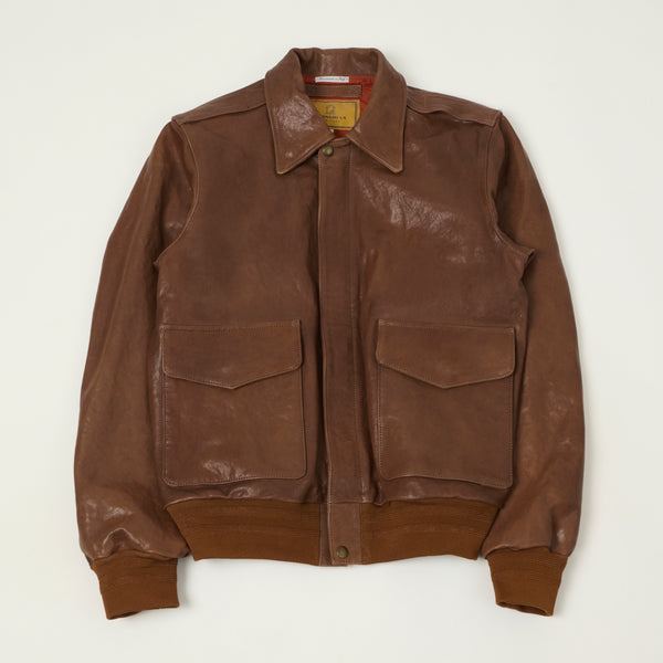 Shangri-La Heritage 'Don Gentile' Leather A-2 Flight Jacket - Seal Brown