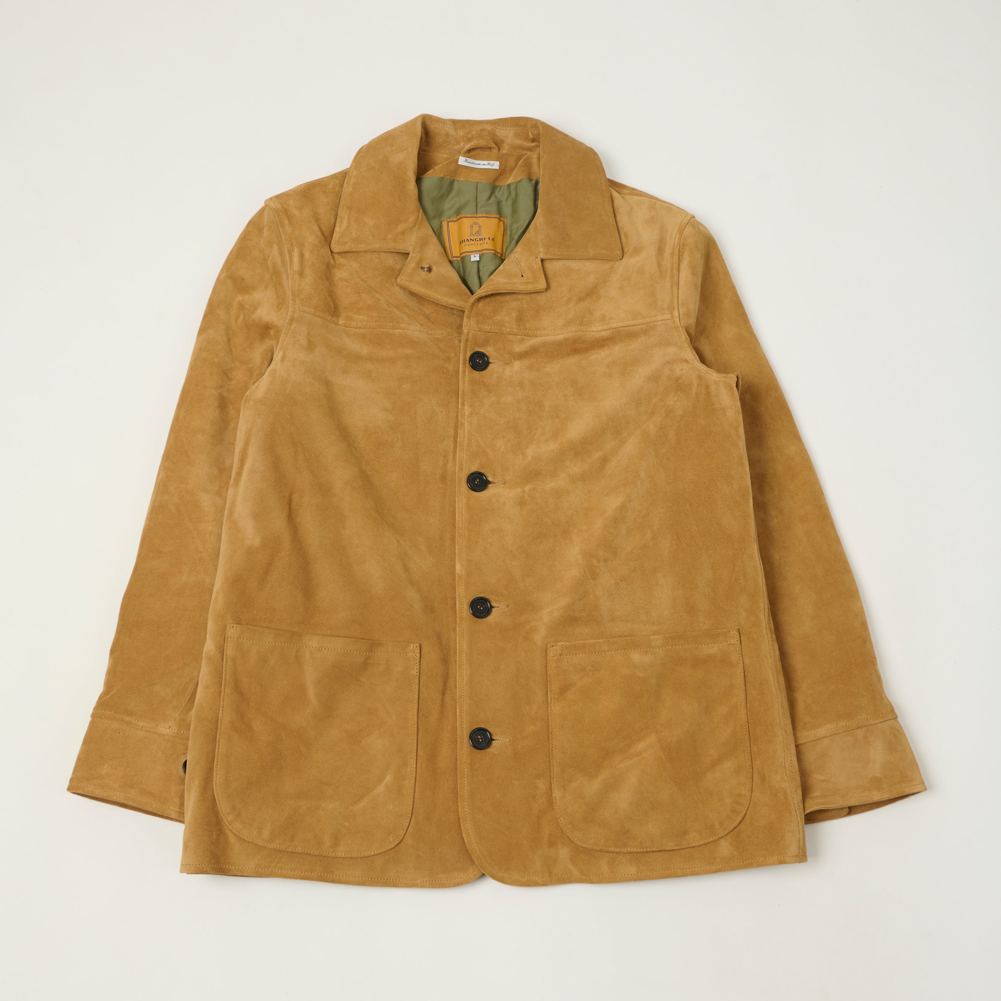 Shangri-La Heritage 'Enzo' Suede Car Coat - Sabbia