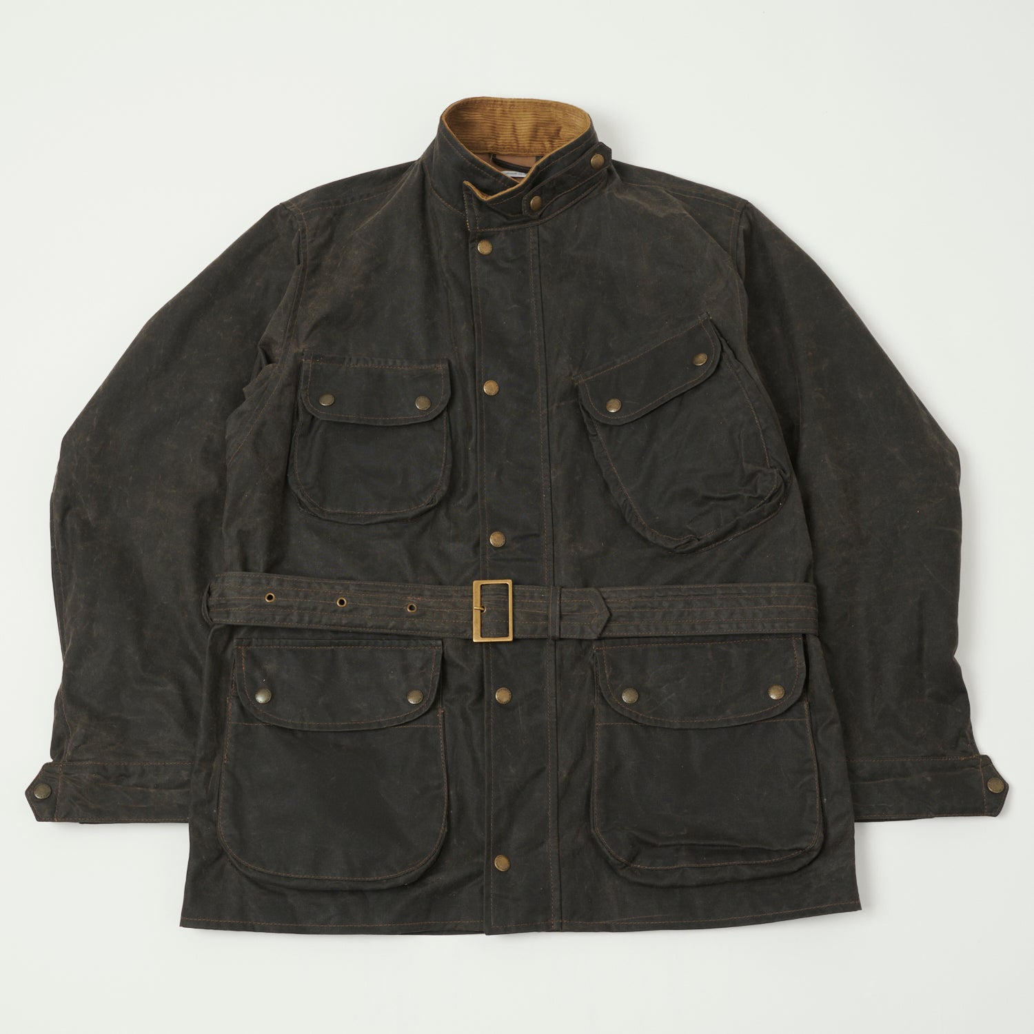 Shangri-La Heritage 'Explorator' Waxed Canvas Motorcycle Jacket - Deep Brown