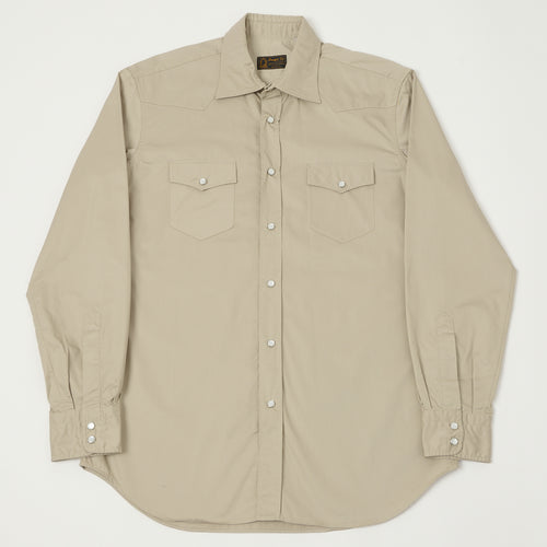 Shangri-La Heritage 'Gonzo' Gabardine Western Shirt - Beige