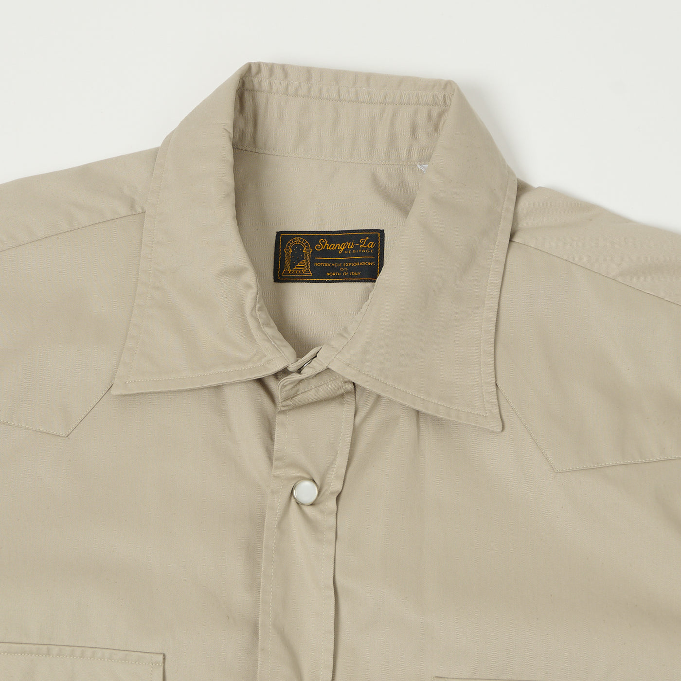 Shangri-La Heritage 'Gonzo' Gabardine Western Shirt - Beige