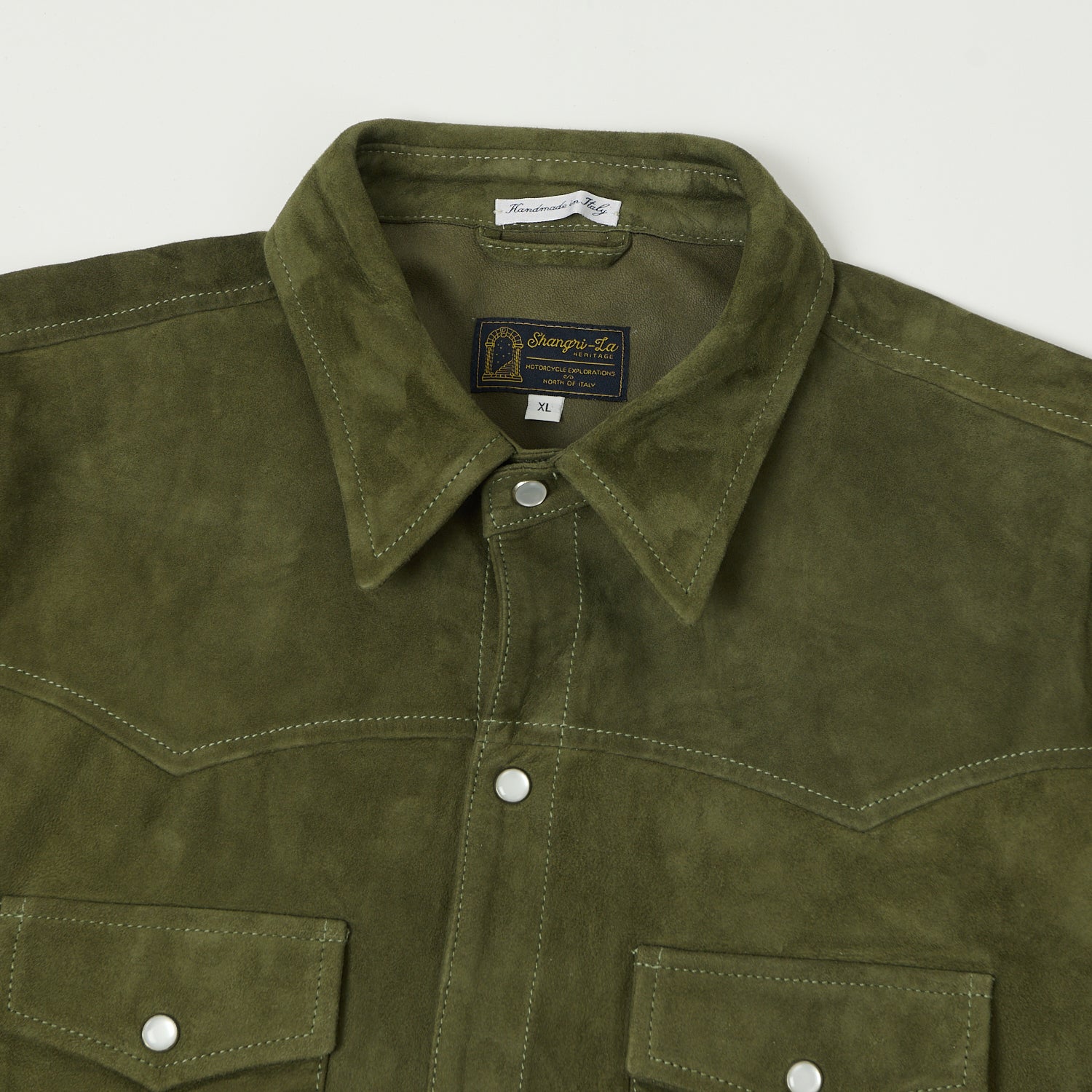 Shangri-La Heritage 'Gonzo' Suede Western Shirt - Muschio