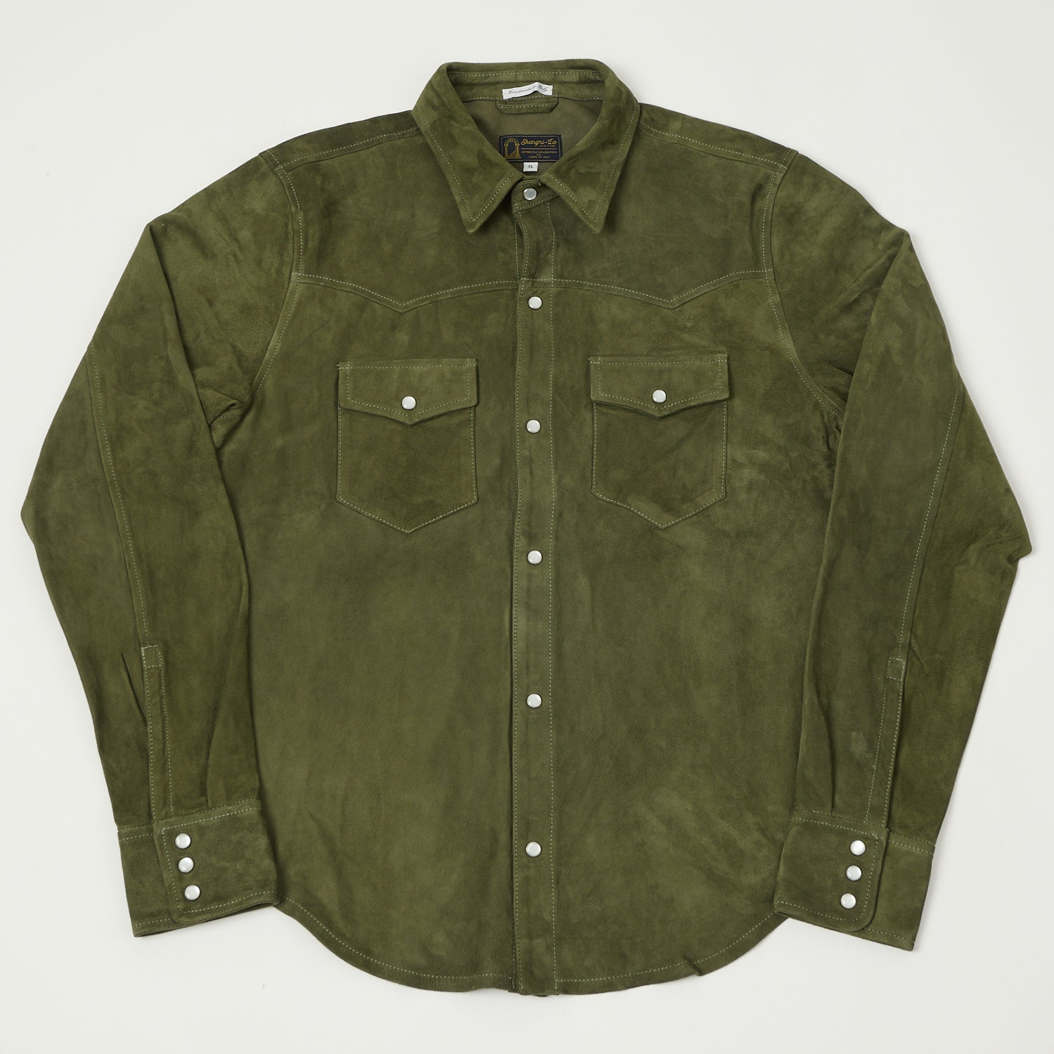 Shangri-La Heritage 'Gonzo' Suede Western Shirt - Muschio