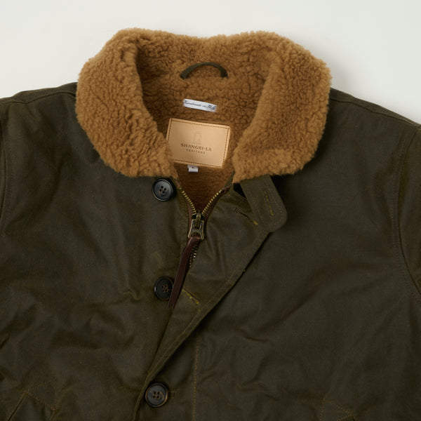 Shangri-La Heritage Waxed Canvas N-1 Deck Jacket - Army Green