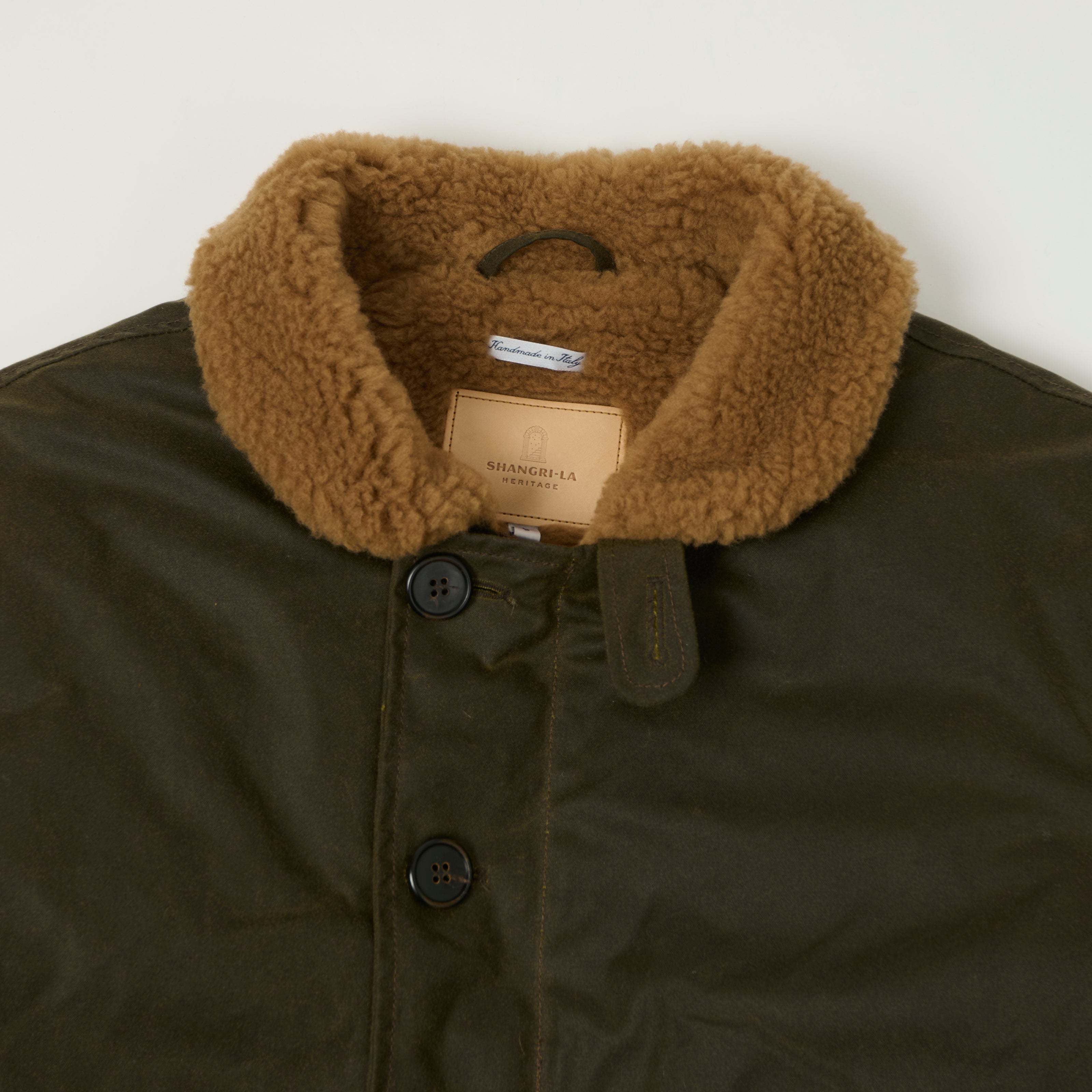 Shangri-La Heritage Waxed Canvas N-1 Deck Jacket - Army Green