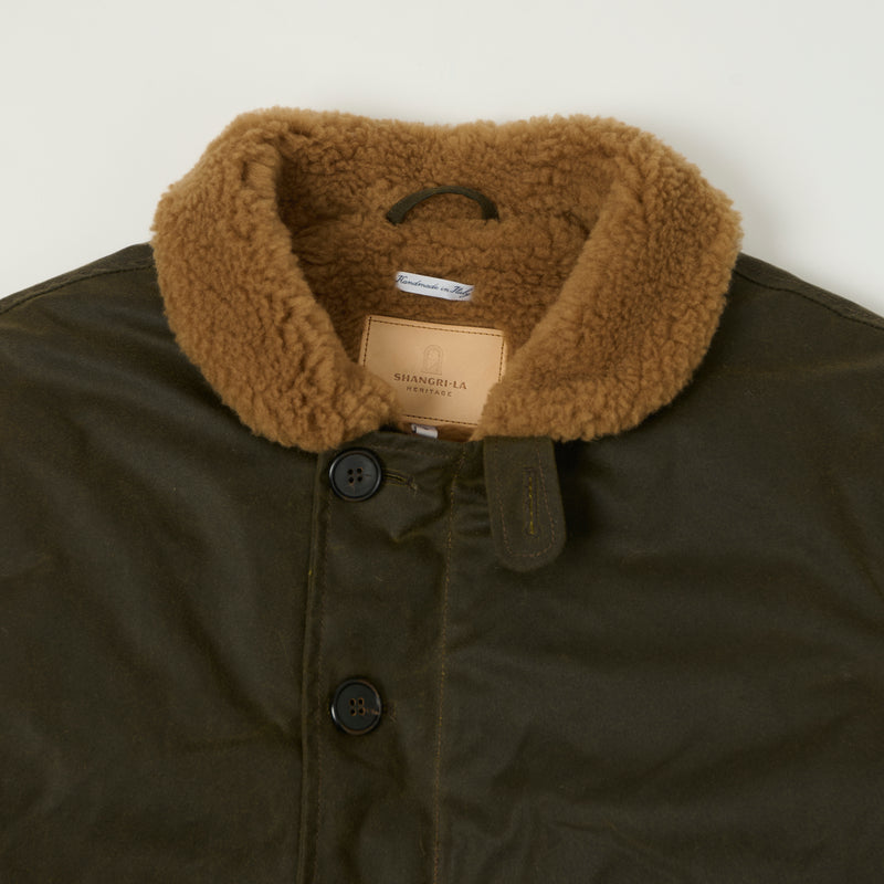 Shangri-La Heritage Waxed Canvas N-1 Deck Jacket - Army Green