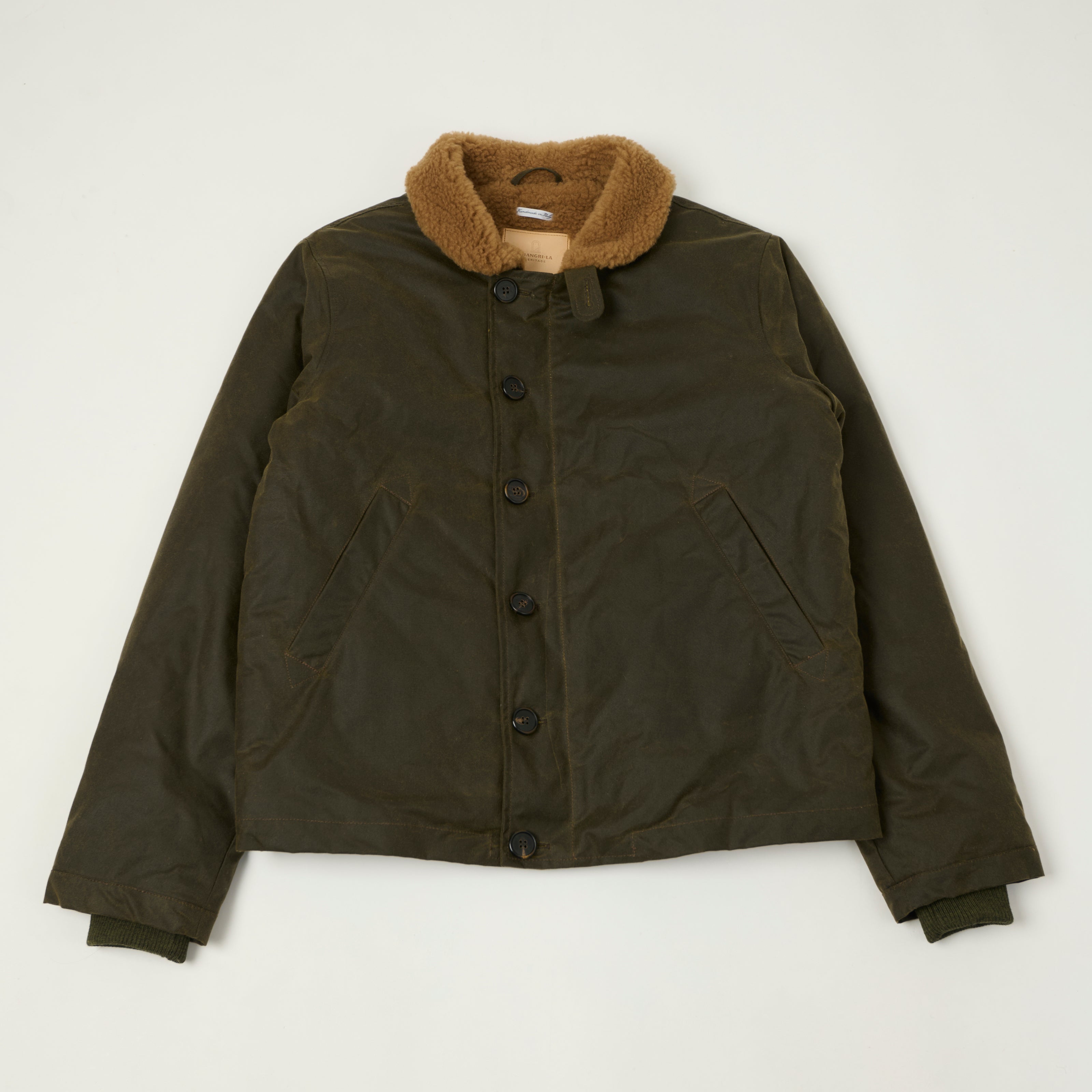 Shangri-La Heritage Waxed Canvas N-1 Deck Jacket - Army Green