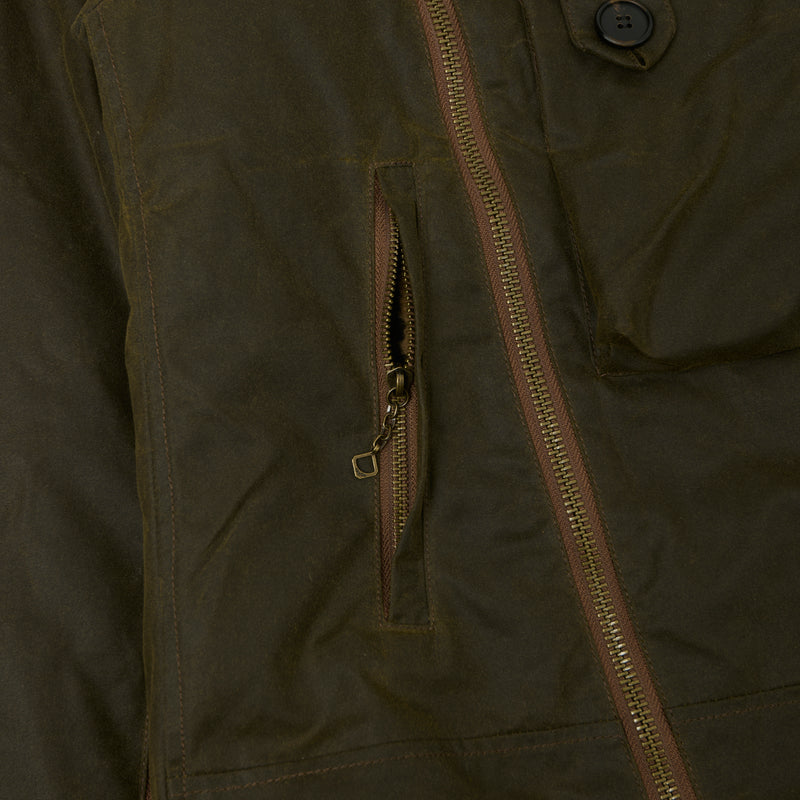 Shangri-La Heritage Waxed Canvas Swedish Motorcycle Jacket - Army Green