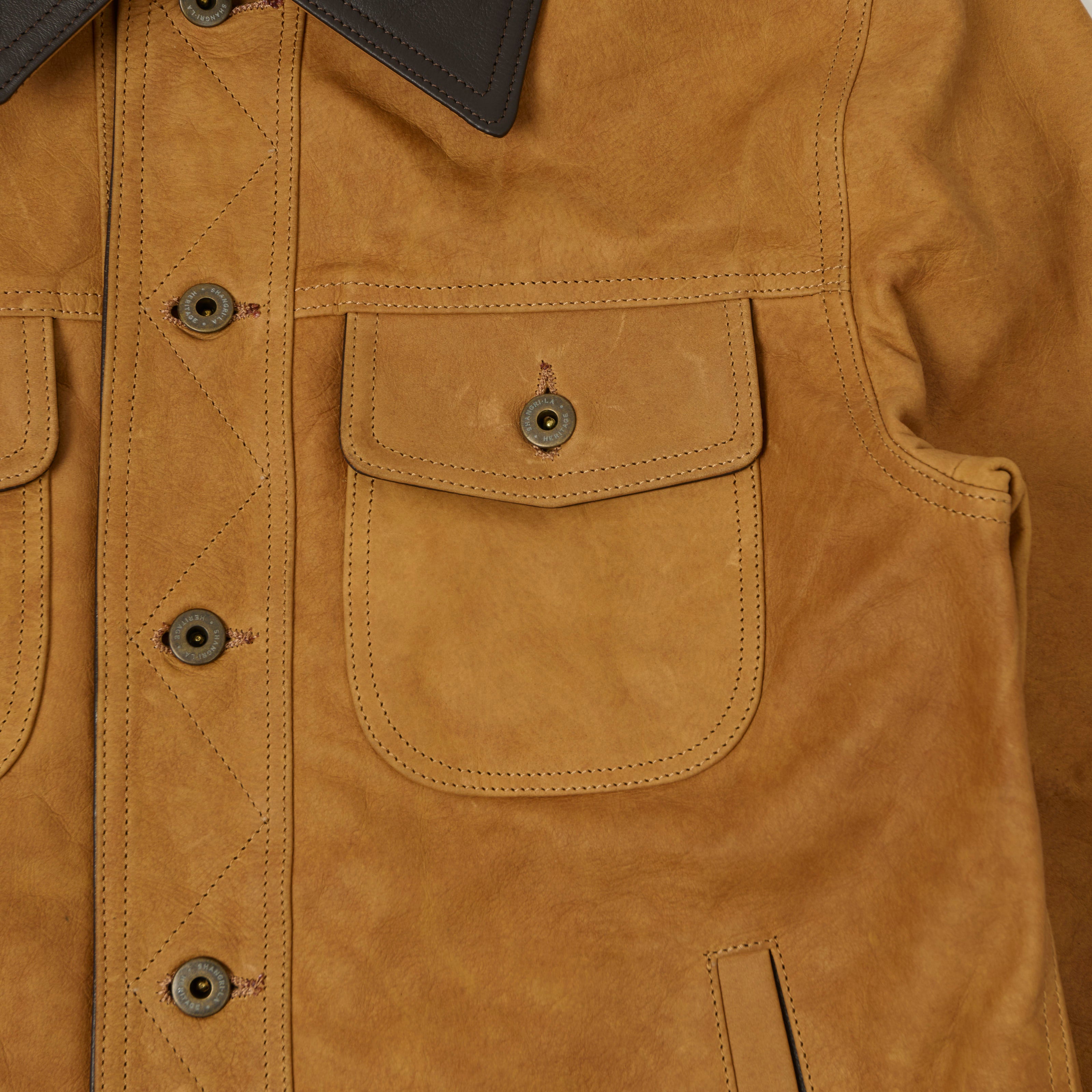 Shangri-La Heritage Nubuck Leather Western Jacket - Terracotta