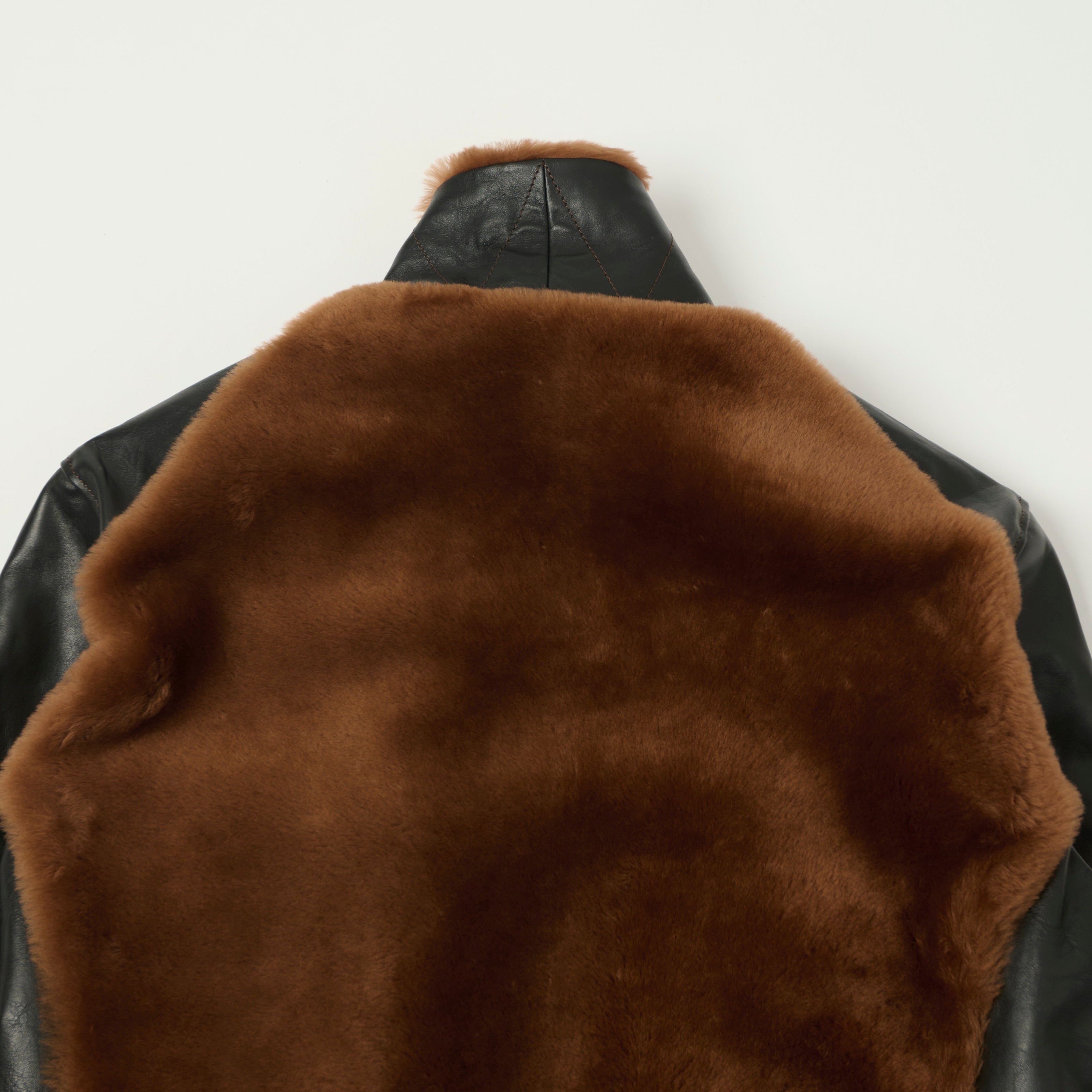 Shangri-La Heritage 'Varenne' Grizzly Leather Jacket - Black/Cognac