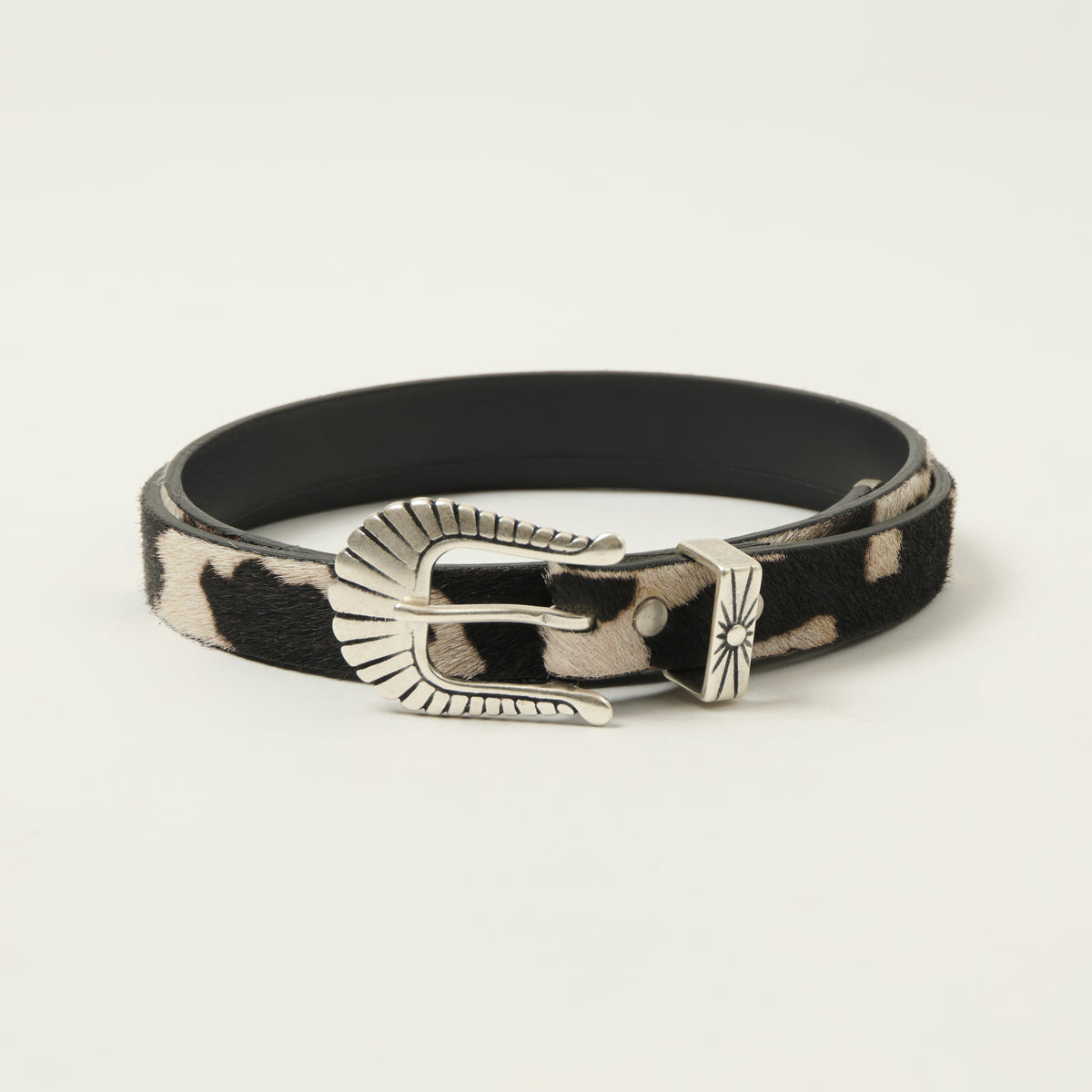 Shangri-La Heritage 'Wild Star' Hair-On-Hide Belt - Black/White