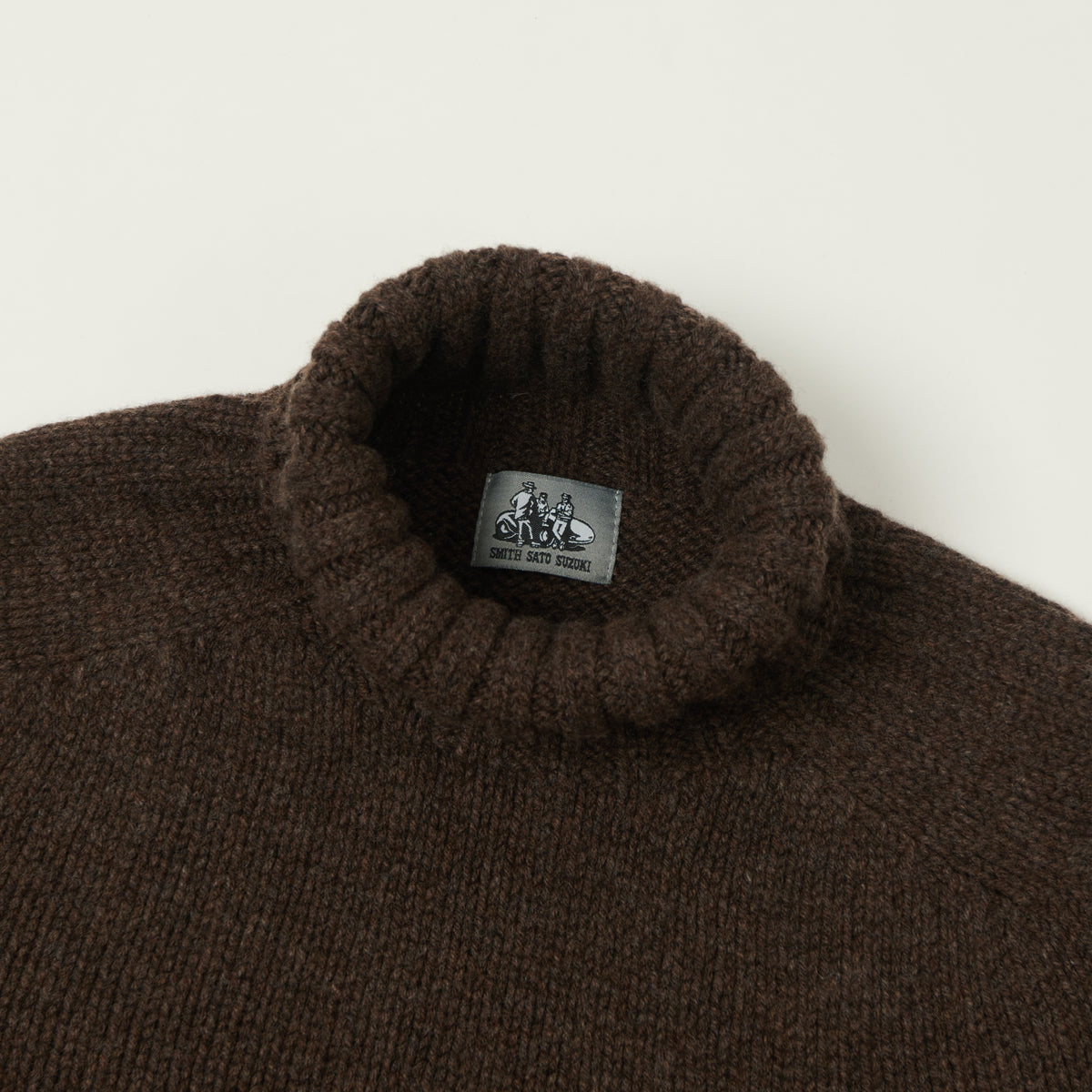 Smith Sato Suzuki 'Otari' Roll Neck Lambswool Jumper - Museum Brown