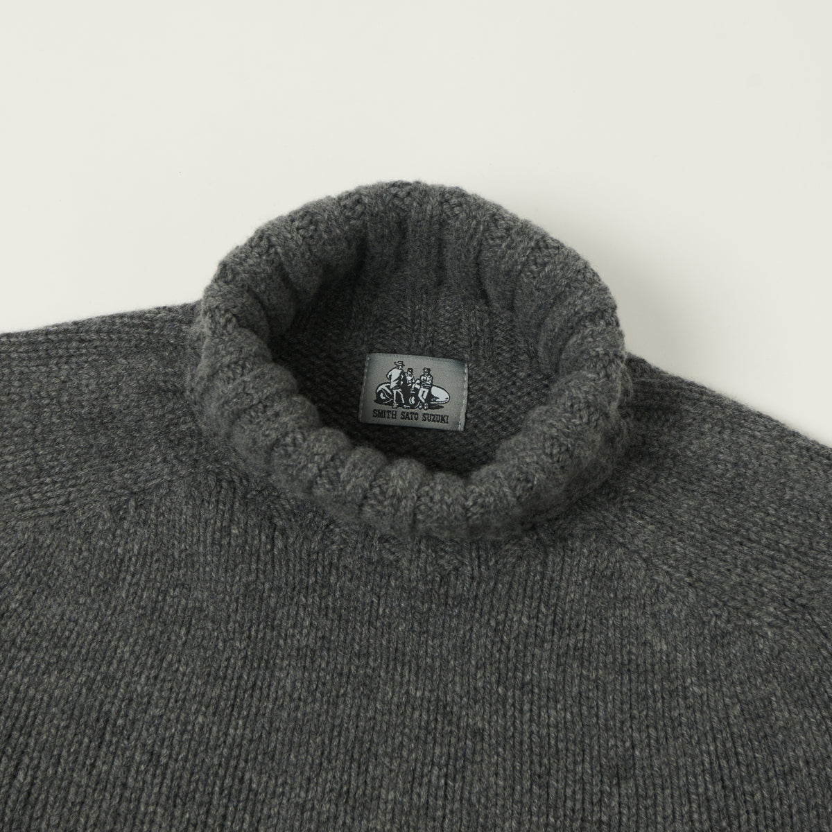 Smith Sato Suzuki 'Otari' Roll Neck Lambswool Jumper - Mountain Grey
