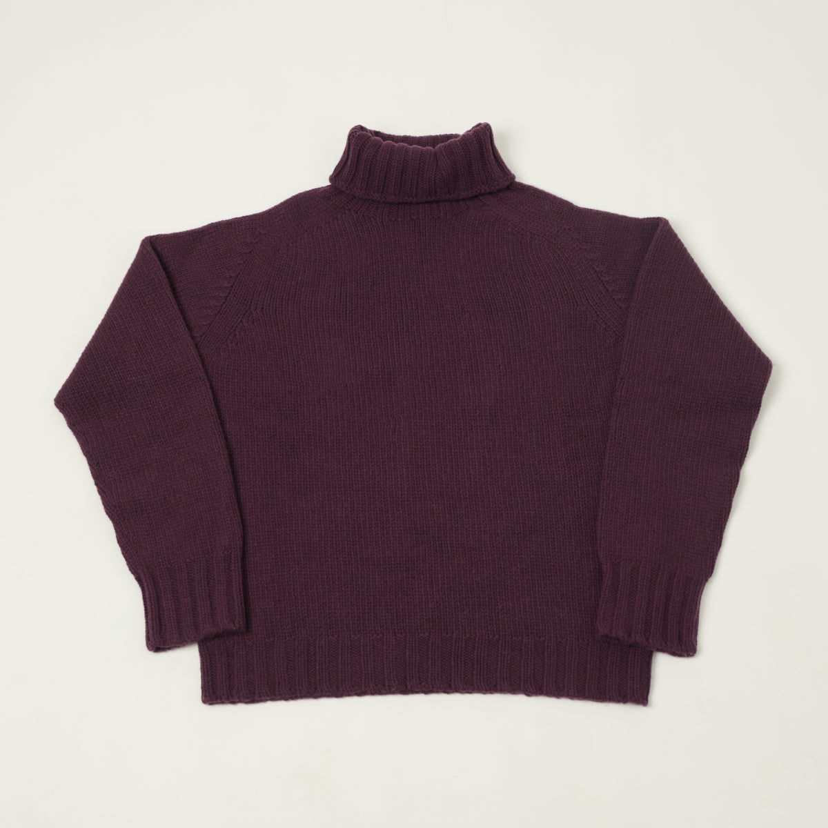 Smith Sato Suzuki 'Nagano' Roll Neck Lambswool Jumper - Aubergine Purple