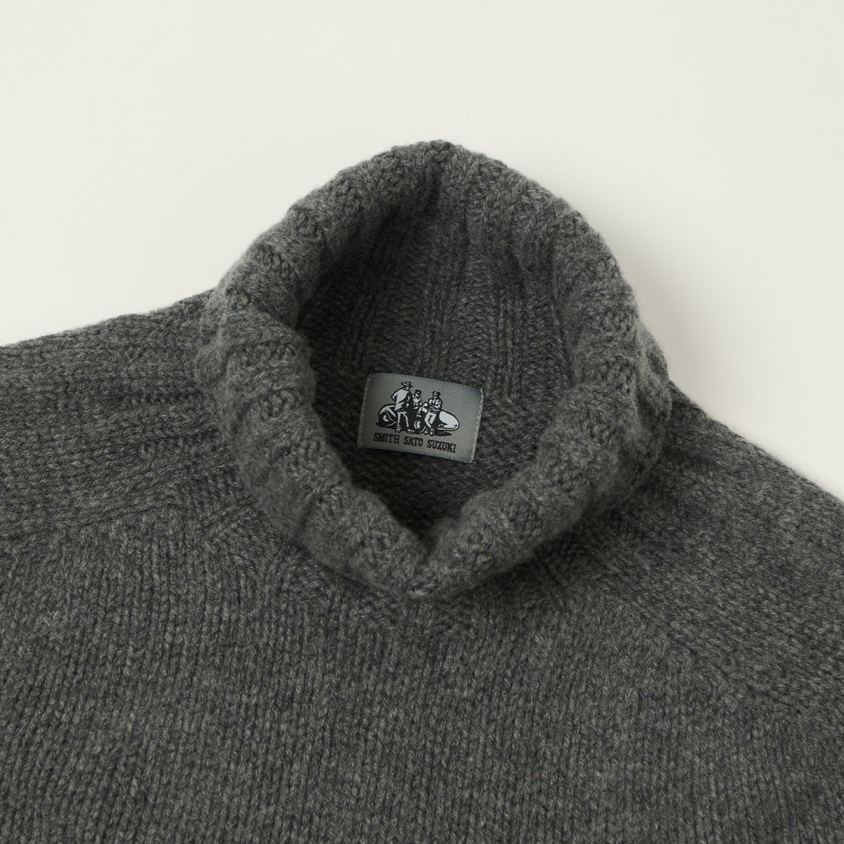 Smith Sato Suzuki 'Nagano' Roll Neck Lambswool Jumper - Mountain Grey