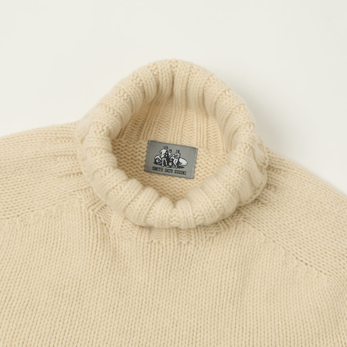 Smith Sato Suzuki 'Nagano' Roll Neck Lambswool Jumper - Chalk White