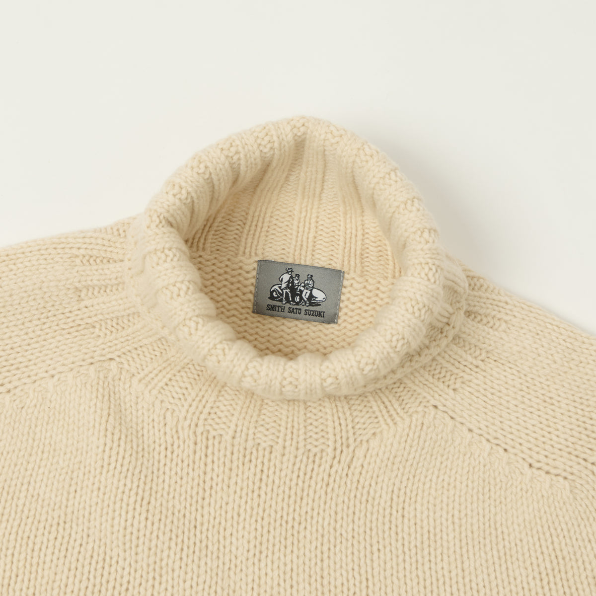 Smith Sato Suzuki 'Otari' Roll Neck Lambswool Jumper - Chalk White
