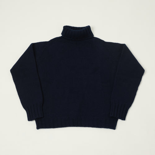 Smith Sato Suzuki 'Nagano' Roll Neck Lambswool Jumper - Midnight Blue