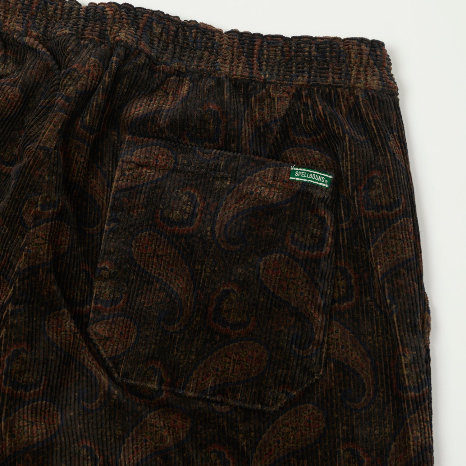 Spellbound Paisley Corduroy Easy Pants - Black