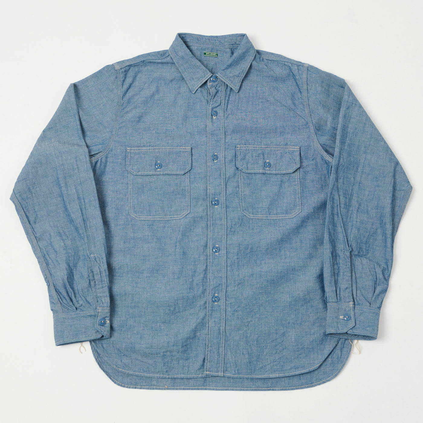 Spellbound Twin Pocket Chambray Shirt - Blue