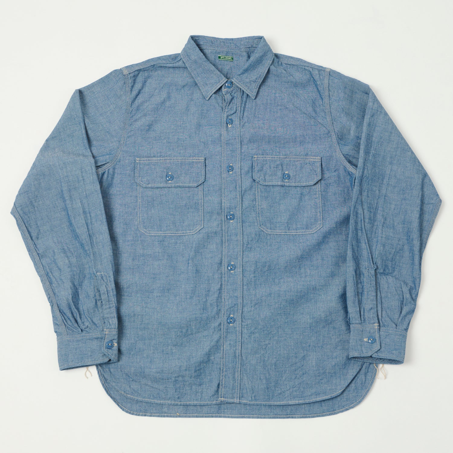 Spellbound Twin Pocket Chambray Shirt - Blue