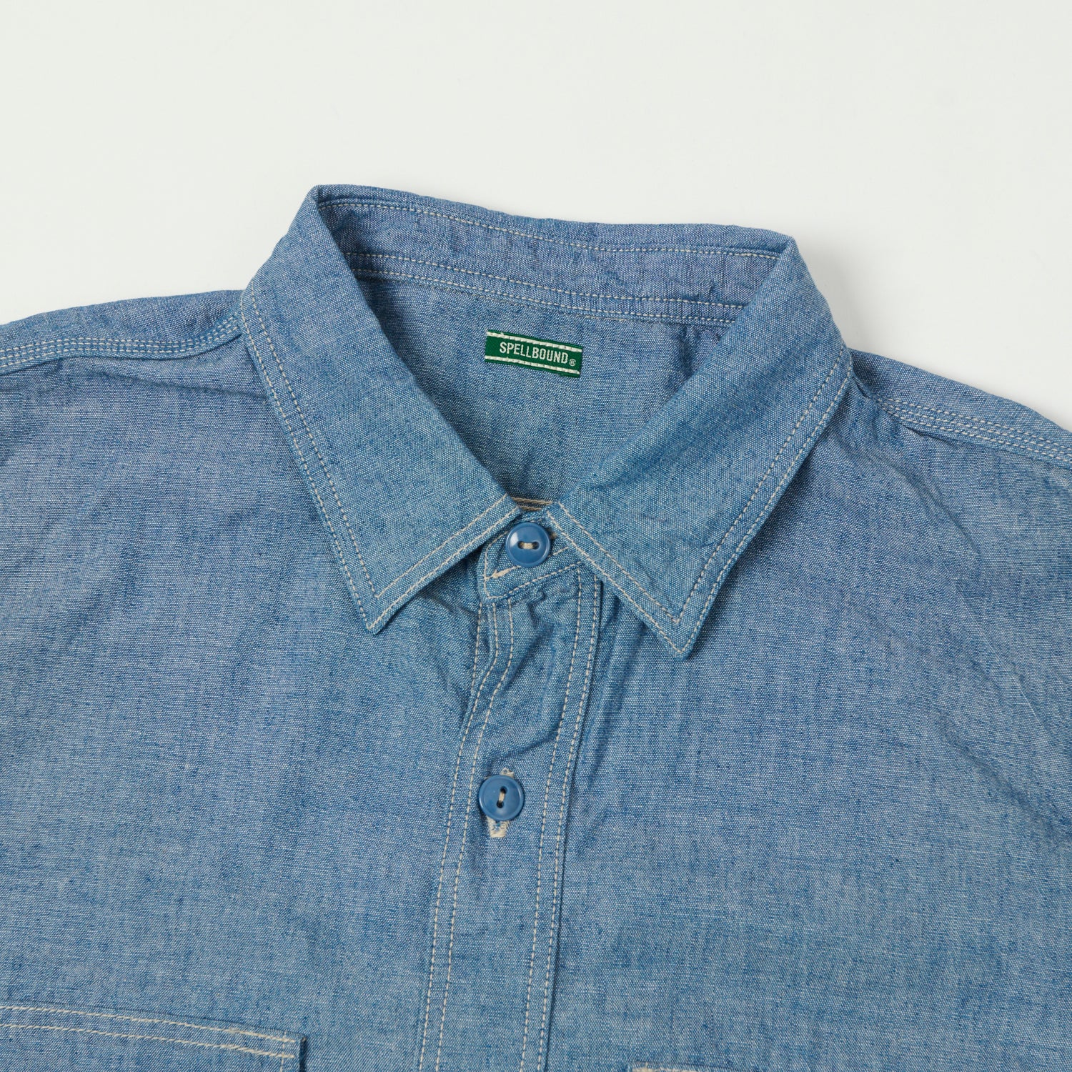 Spellbound Twin Pocket Chambray Shirt - Blue
