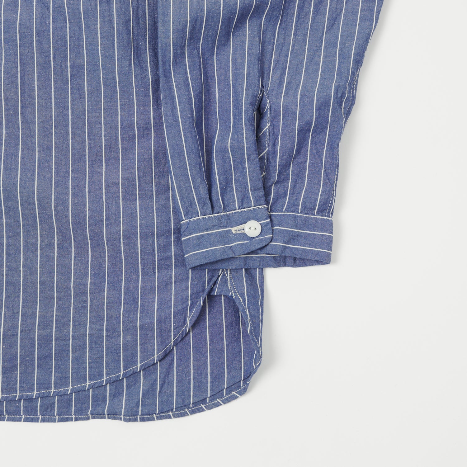 Spellbound Cotton Linen Stripe Big Pocket Shirt - Blue