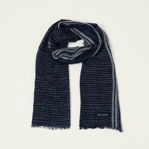 Stetson Geometric Summer Scarf - Navy