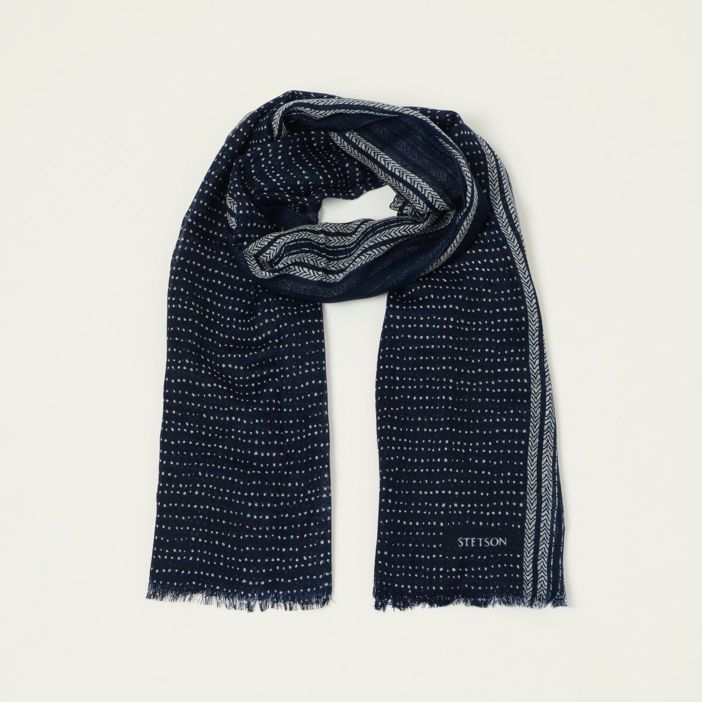 Stetson Geometric Summer Scarf - Navy