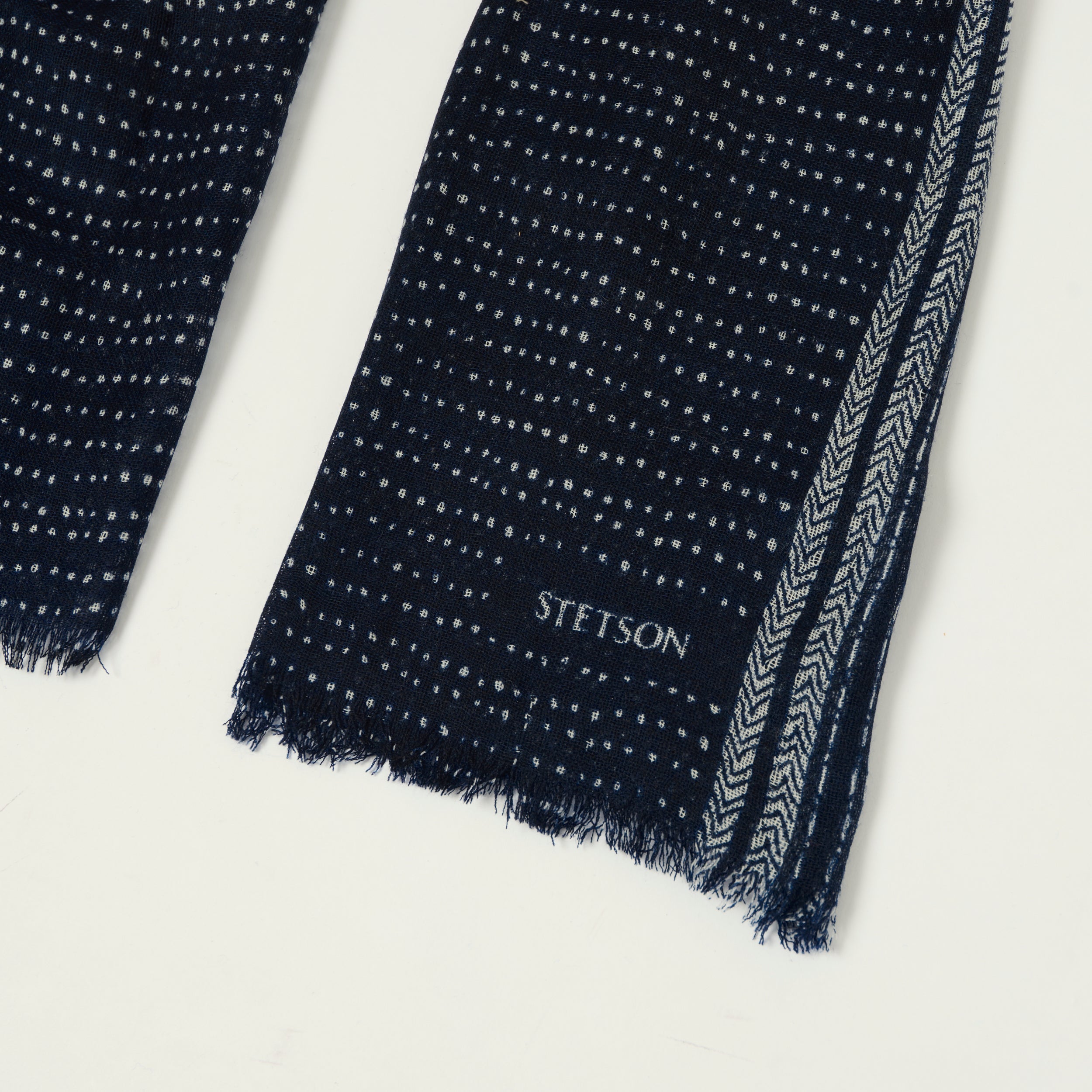 Stetson Geometric Summer Scarf - Navy