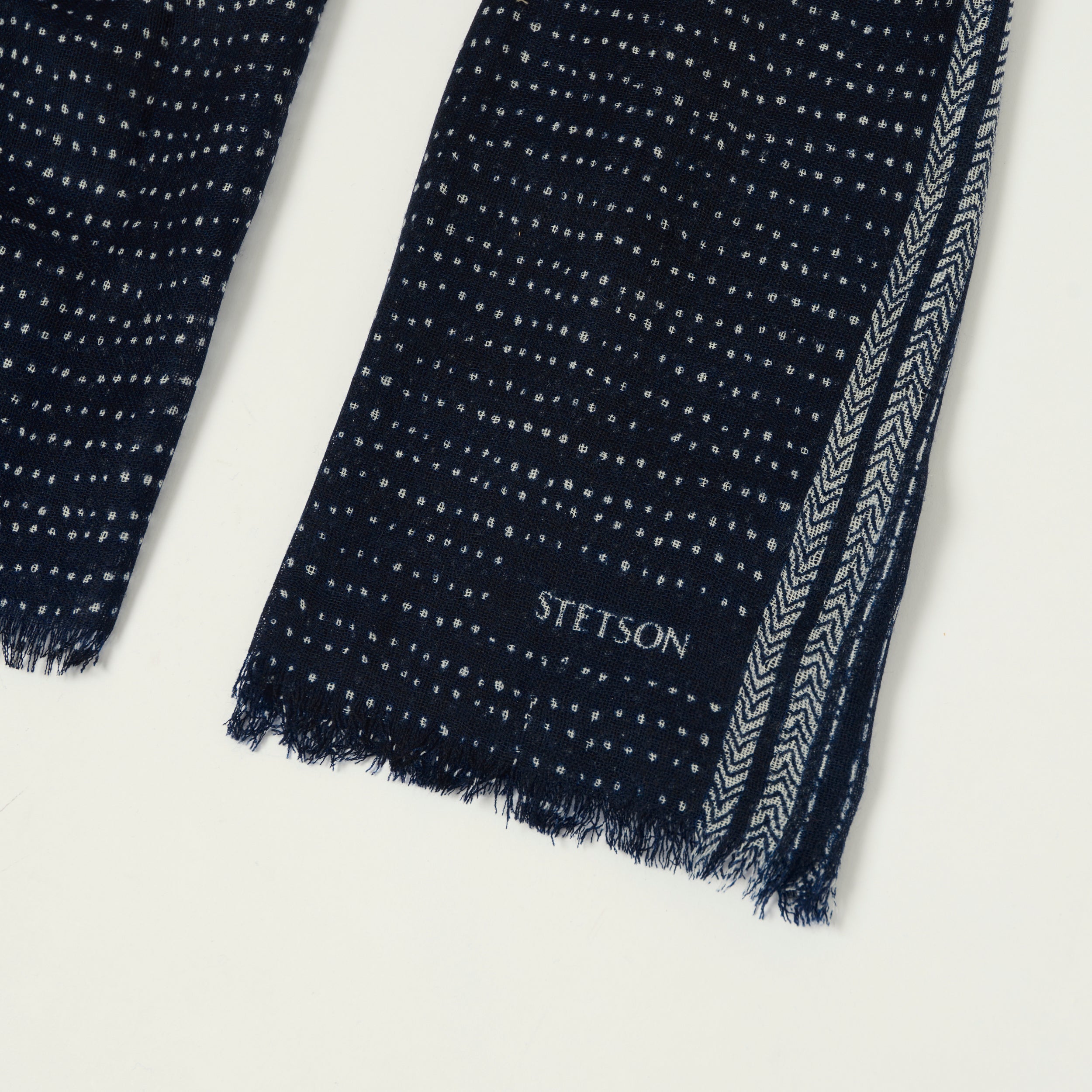 Stetson Geometric Summer Scarf - Navy