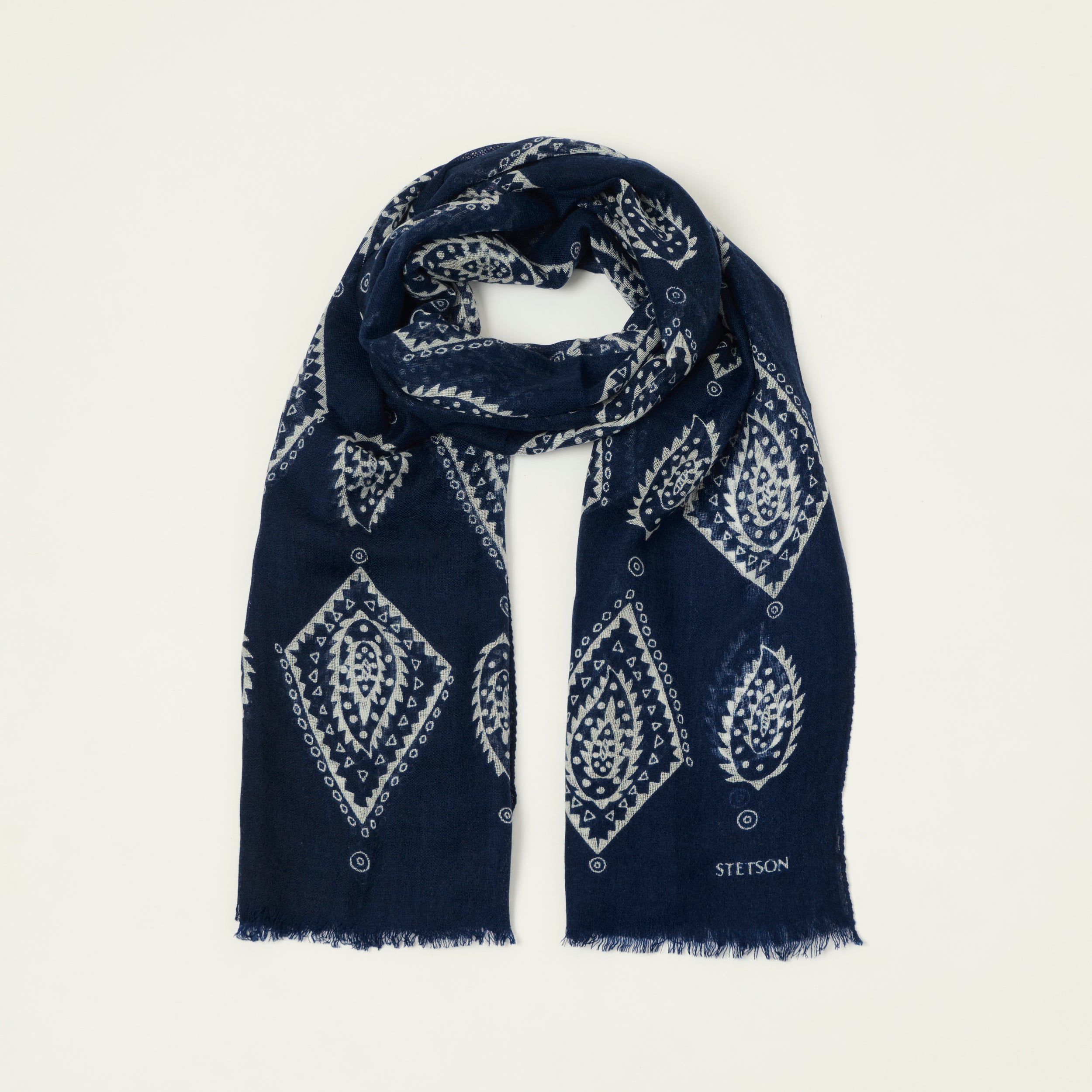 Stetson Abstract Summer Scarf - Navy