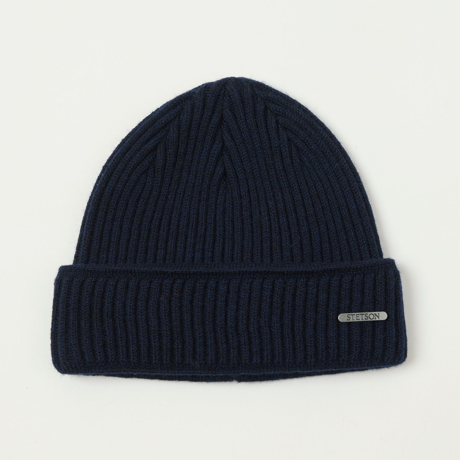 Stetson Ribbed Wool Beanie - Navy