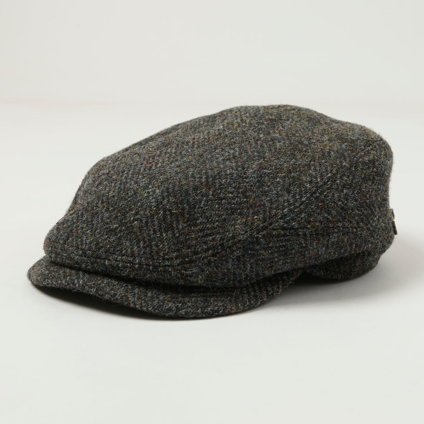 Stetson Harris Tweed Wool Herringbone Driver Cap - Grey