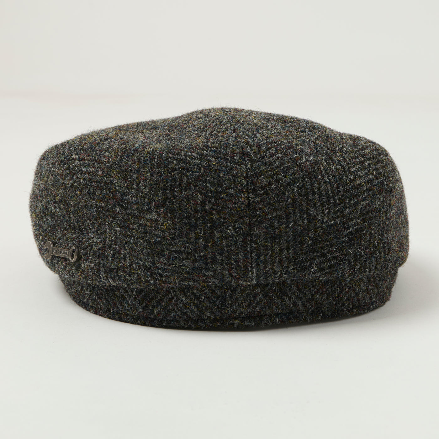 Stetson Harris Tweed Wool Herringbone Driver Cap - Grey