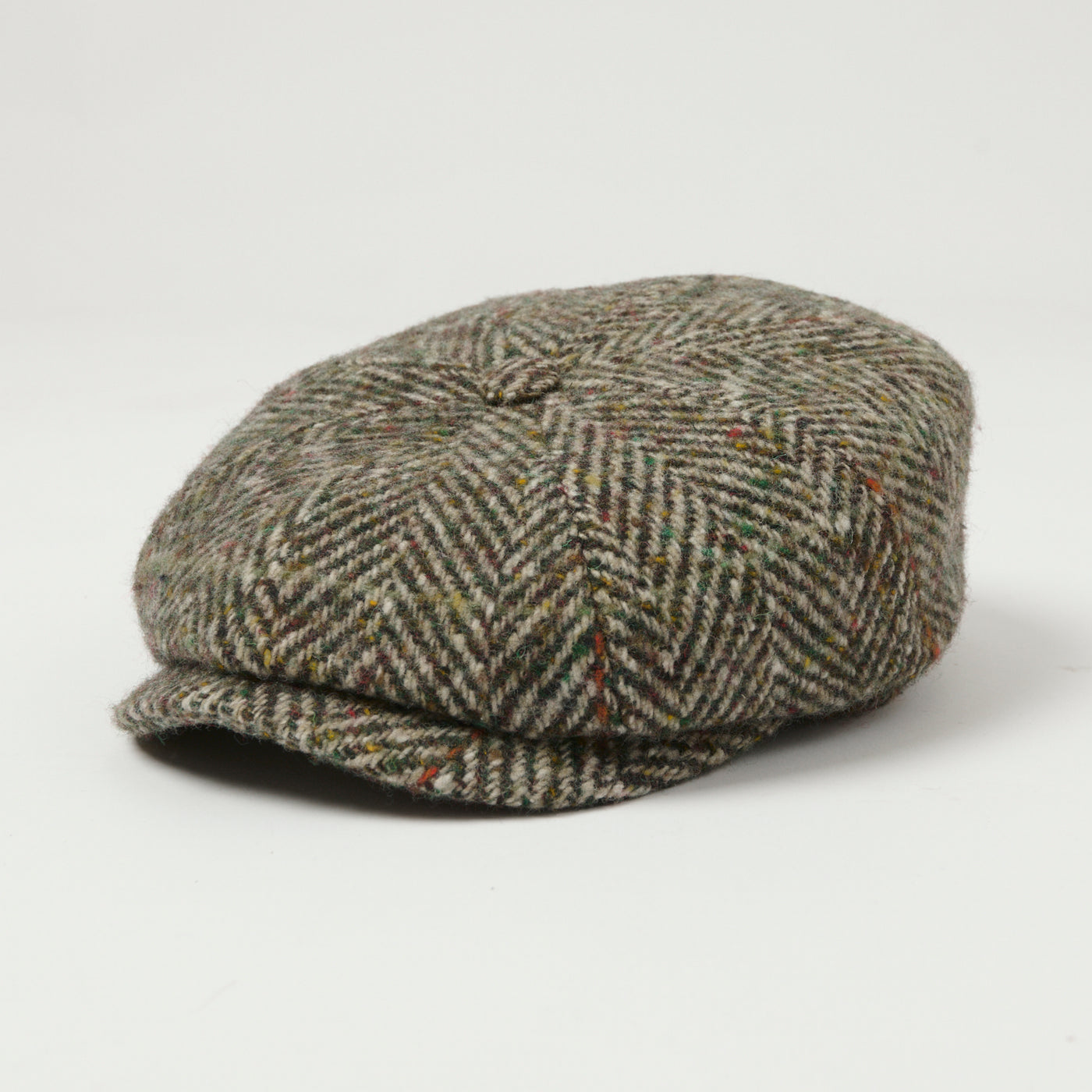 Stetson Hatteras Herringbone Flat Cap - Brown