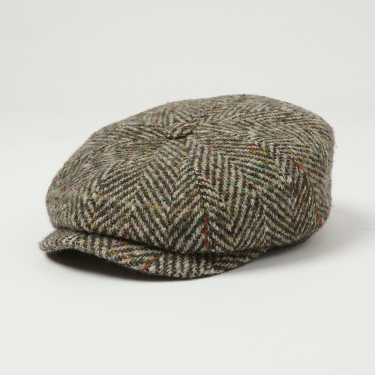 Stetson Hatteras Herringbone Flat Cap - Brown