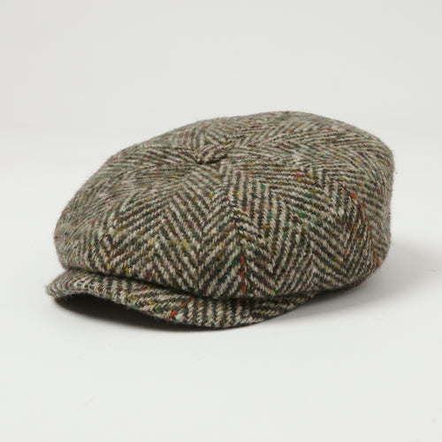 Stetson Hatteras Herringbone Flat Cap - Brown